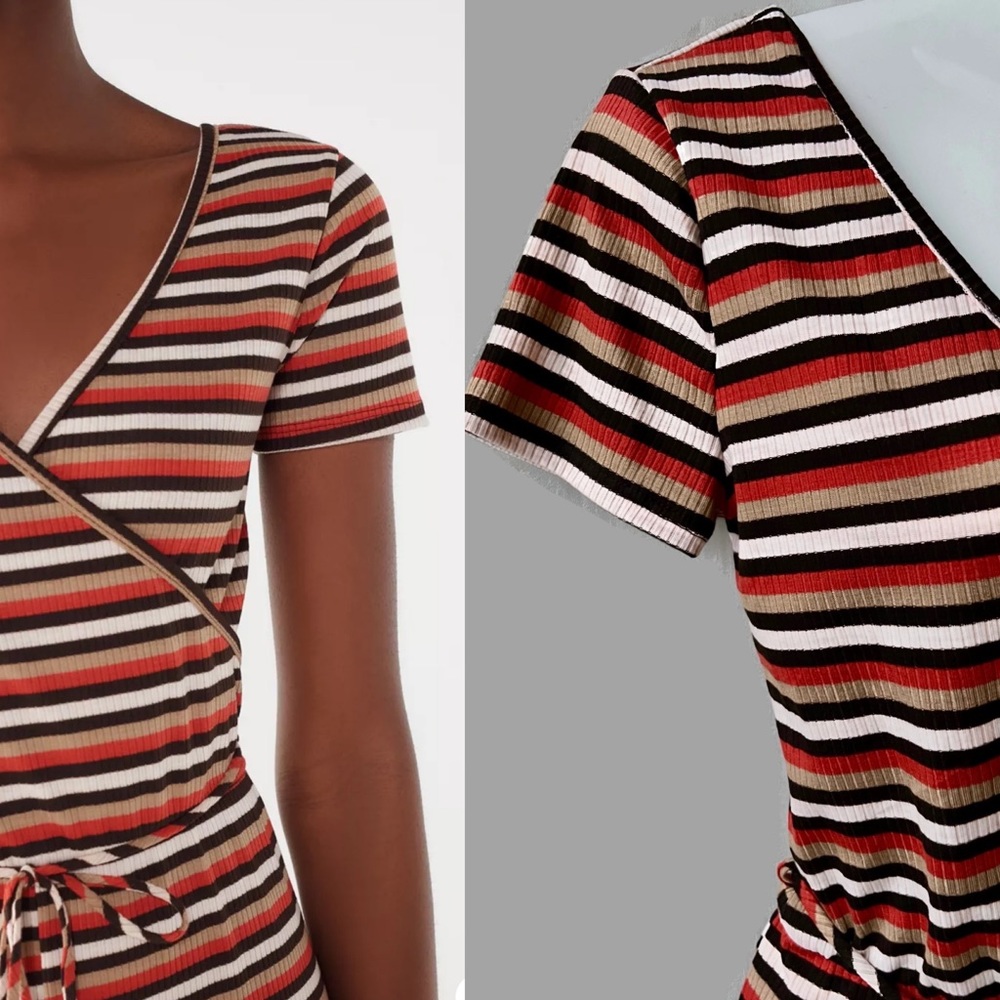 *Final Offer* Urban Outfitters NWOT Surplice Stripe Jumpsuit, Small - Picture 6 of 12